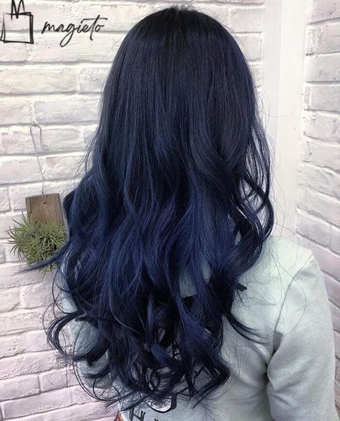 رنگ موی سرمه ای بدون دکلره