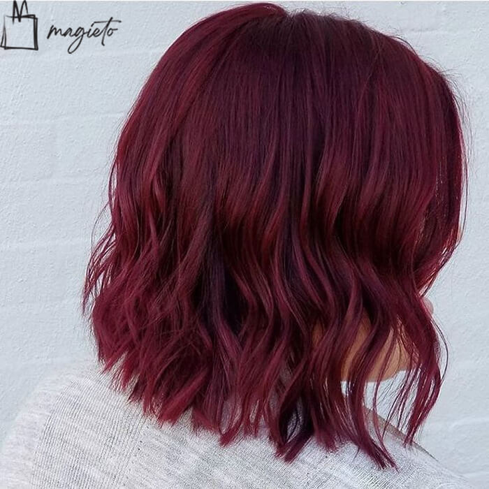 رنگ موی شرابی بدون دکلره