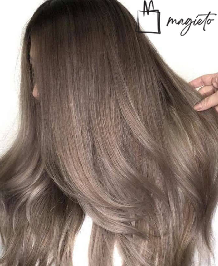 رنگ موی شکلاتی دودی بدون دکلره